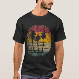 Camiseta Palm Tree Shirt Tropical Beach Vintage Estilo Retr
