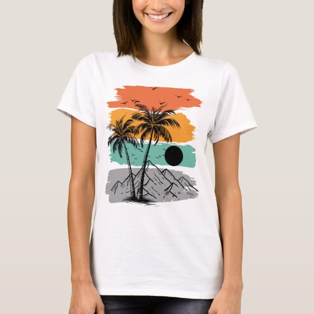 Camiseta Palm tree silhouette summer  (Frente)