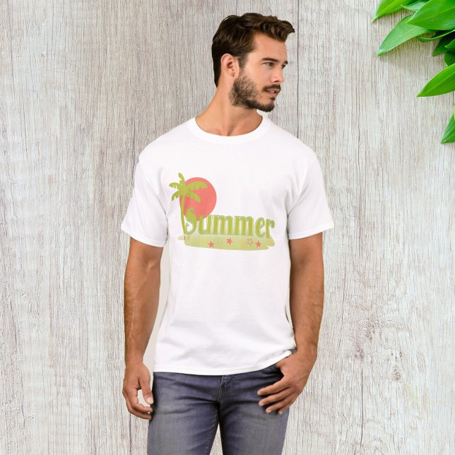 Camiseta Palm Tree Summer com Sun e Beach (Criador carregado)