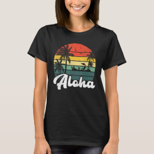Camiseta Palm Tree Vintage Retro Summer Vacage Hawaii Alo
