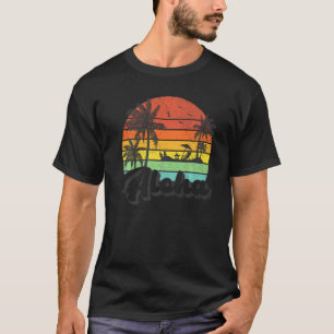 Camiseta Palm Tree Vintage Retro Summer Vacage Hawaii Alo