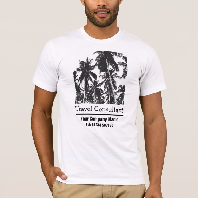 Camiseta Palm Trees para Viagem ou Agente Viagem (Frente)