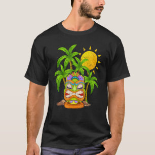 Camiseta Palm Trees Polinésia Tiki Mask Havaiana Statu To