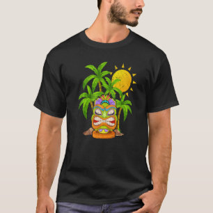 Camiseta Palm Trees Polinésia Tiki Mask Havaiana Statu To