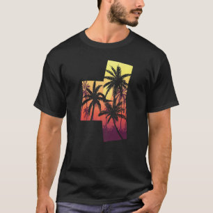 Camiseta Palm Trees Retro Férias de Cena Ideia de Summer Be