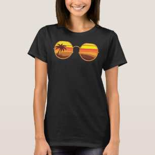 Camiseta Palm Trees Summer Vibes Beach Óculos de sol Tropic