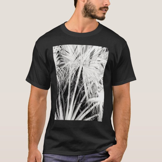 Camiseta Palm Trees Tropicais Víbias Brancas Silhueta Negat (Frente)