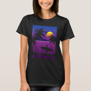 Camiseta Palm Trees Vaporwave Surfer Synthwave Surfi Sunset
