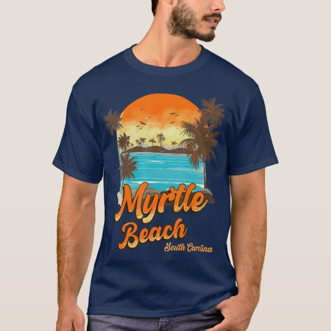 Camiseta Palma de férias de verão da Carolina do Sul em Myr (Frente)