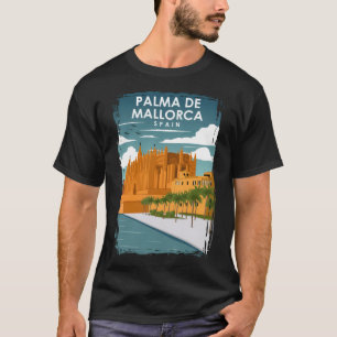 Camiseta Palma De Maiorca Espanha Vintage Retro Mínimo Trav
