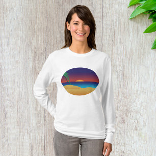 Camiseta Palma de praia solar tropical deixa ondas oceânica