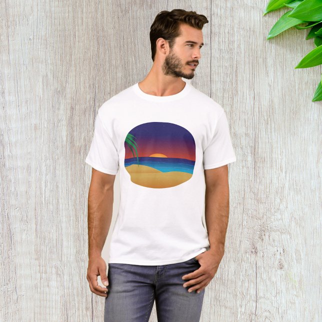 Camiseta Palma de praia solar tropical deixa ondas oceânica (Criador carregado)