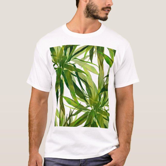 Camiseta Palma Folha Pintada Mão (Frente)