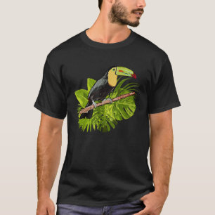 Camiseta Palmares de tucano em aquarela Folhas de floresta 
