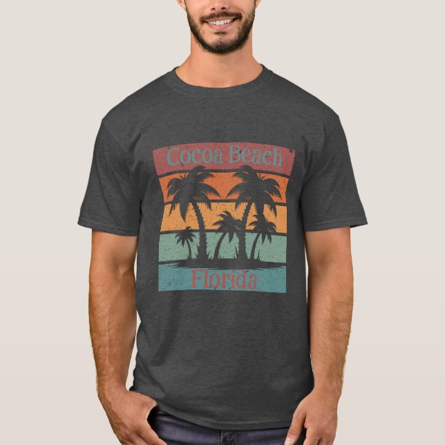 Camiseta Palmas de praia personalizadas — Sunset (Frente)