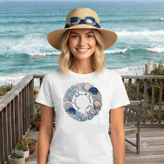 Camiseta Palmas de Sol & Vibrações de Praia do Tempo do Oce