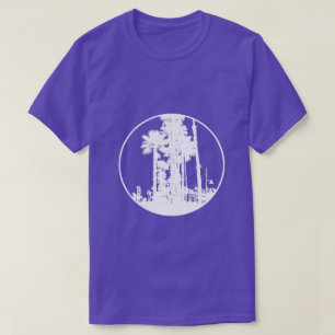 Camiseta Palmas em círculo Logotipo Legal do Viagem Silhoue