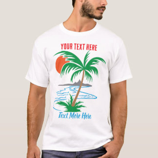 Camiseta Palmeira à Beira do Rio | Arte de Pôr do Sol Tropi