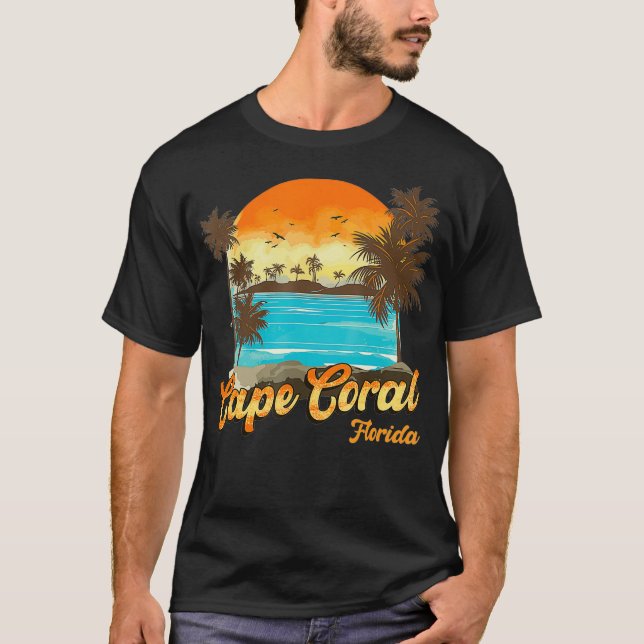 Camiseta Palmeira de férias de verão de Cape Coral Florida (Frente)