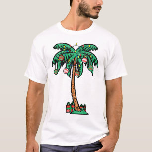 Camiseta Palmeira de Natal Árvore de Natal Praia Tropical H