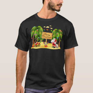 Camiseta Palmeira de Natal - Luzes tropicais de coco de Nat