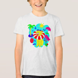 Camiseta palmeira de piscina de cachorro palmeira verão eng