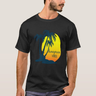 Camiseta Palmeira de praia de Honeymoon Vibes, após casamen