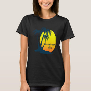 Camiseta Palmeira de praia de Honeymoon Vibes, após casamen