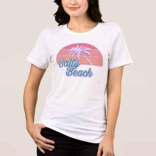 Camiseta Palmeira de Praia Salgada Pôr do Sol (frente)