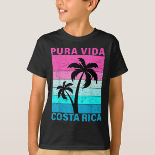 Camiseta Palmeira do Pôr do Sol Retrô Costa Rica Férias Pur