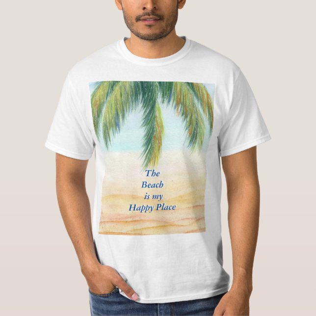 Camiseta Palmeira em um dia ensolarado na praia (Frente)