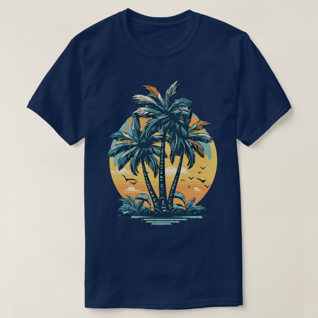 Camiseta Palmeira Estado tropical da mente (Frente do Design)