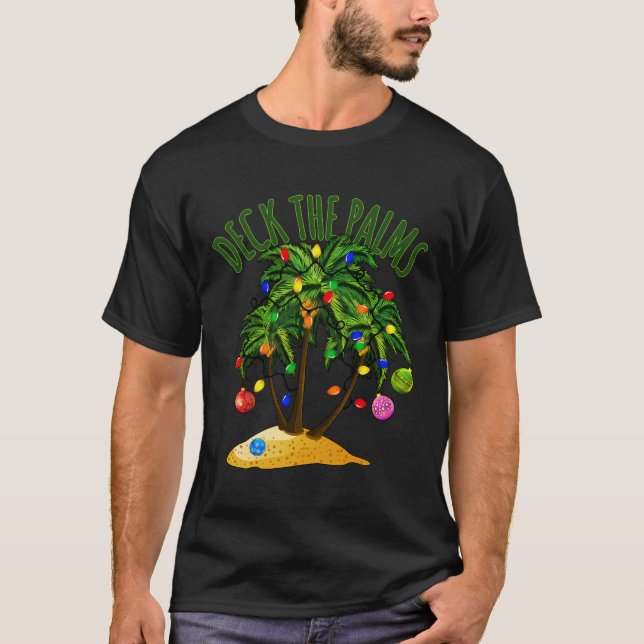 Camiseta Palmeira Tropical de Natal Do Havaí (Frente)