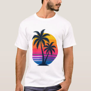 Camiseta Palmeiras Crepúsculo Tropical Retrô   Vin