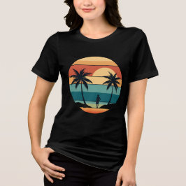 Camiseta Palmeiras da Praia do Pôr do Sol Vibes de Verão Es