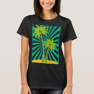 Camiseta Palmeiras de coco de férias de verão retrô tropica