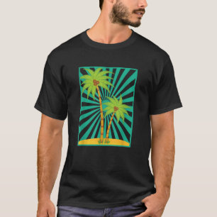 Camiseta Palmeiras de coco exóticas Víbias de Verão Retro T