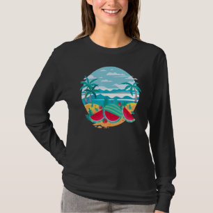 Camiseta Palmeiras de Fruta tropical Praia Melancia de Verã
