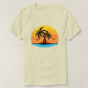 Camiseta Palmeiras de ilha tropical personalizáveis