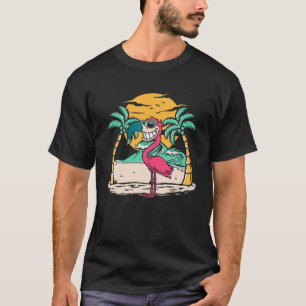 Camiseta Palmeiras de Pássaros Tropicais Óculos de Sol Anim