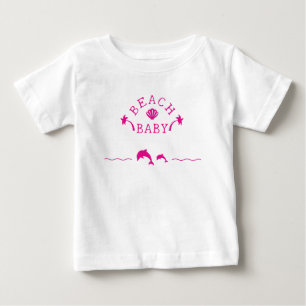 Camiseta Palmeiras & Golfinhos Praia Rosa Bebê