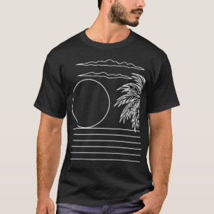 Camiseta Palmeiras Sol Praia Retro Preto E Branco Minimal