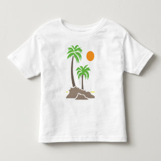 Camiseta Palmeiras tropicais com sol em uma pequena ilha is