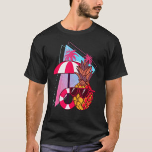Camiseta Palmeiras tropicais de Verão (abacaxi) dos anos 80
