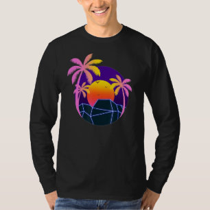 Camiseta Palmeiras Tropicais de Verão Praia Sunset 90 Art V