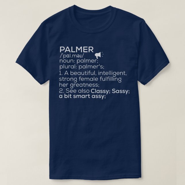 Camiseta Palmer Name Palmer Definition Palmer Nome feminino (Frente do Design)