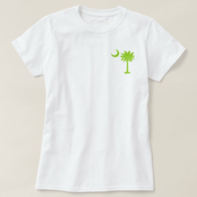 Camiseta Palmetto do bolso do verde limão (Frente do Design)