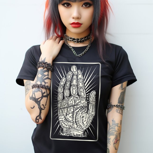 Camiseta Palmica Mística Fortune Tarot Mística Esotérica (Show your love for the dark arts with this palmistry tarot card inspired tshirt.)