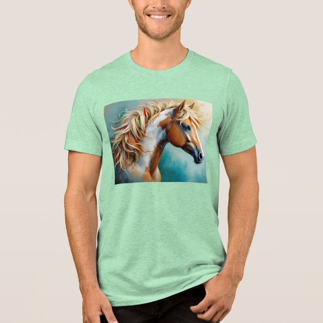 Camiseta Palomino Paint Mustang Retrato (Frente)