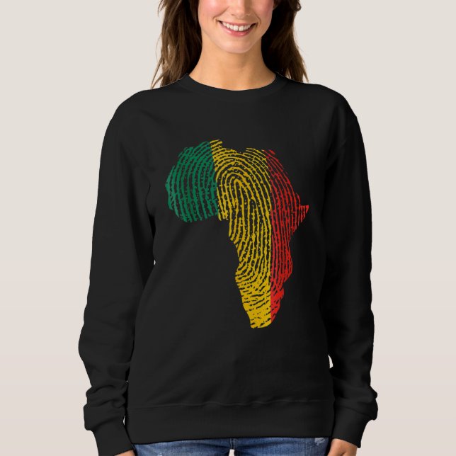 Camiseta Pan African Flag Fingerprint Black History Month P (Frente)